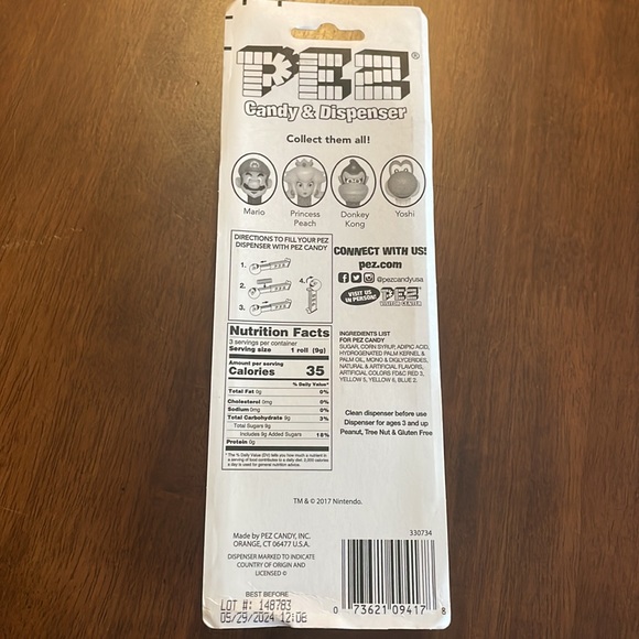 Super Mario Nintendo PEZ candy dispenser raspberry strawberry orange NWT - Picture 4 of 4